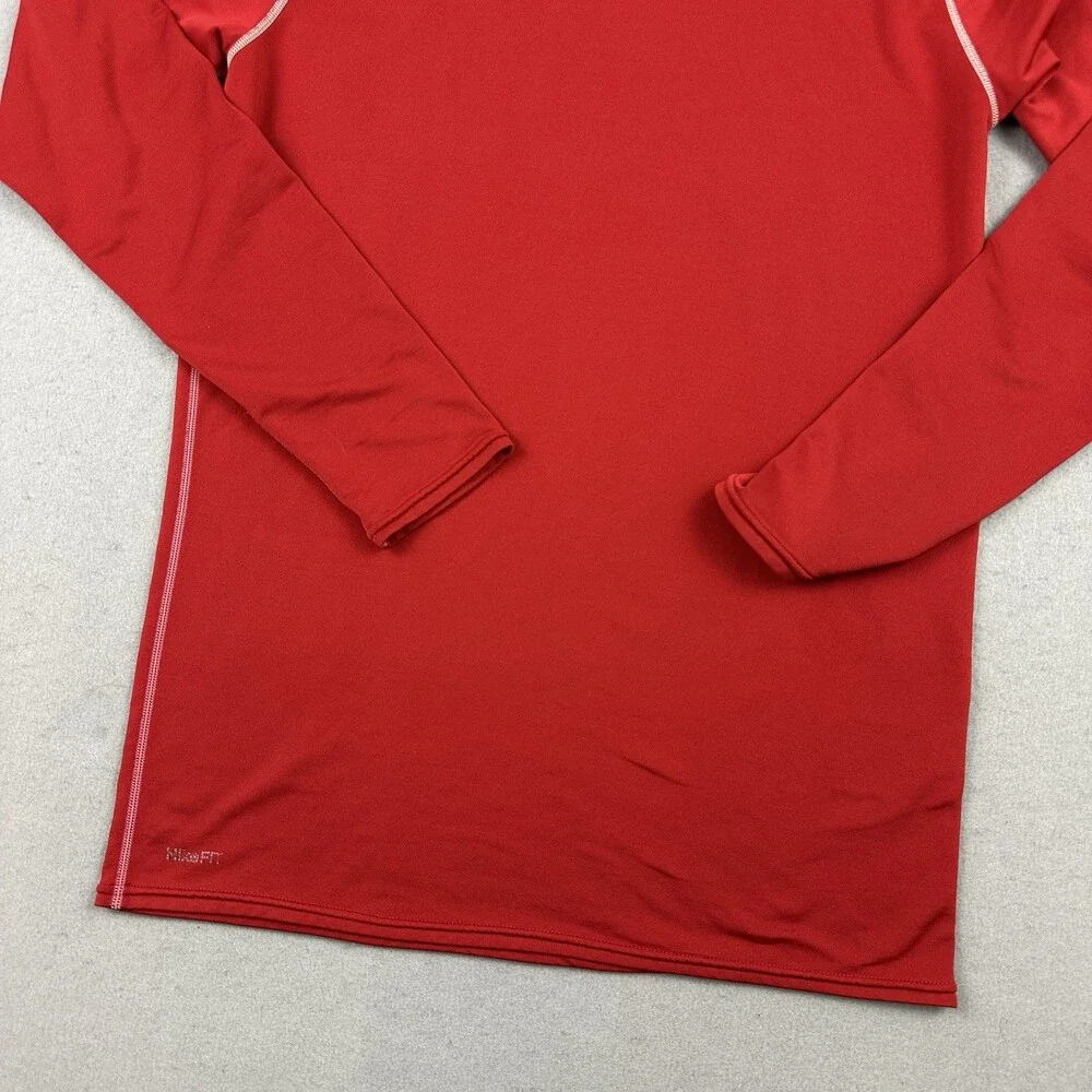 Nike Shirt Men XL Red Long Sleeve Compression Base Layer Kobe Mamba Logo Mock *